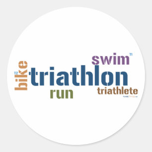 Sticker Rond Texte de triathlon