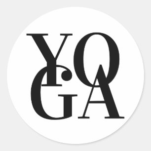 Sticker Rond Texte de Yoga