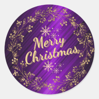 Sticker Rond Texte doré sur fond violet