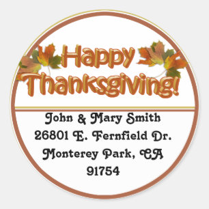 Sticker Rond Texte du meilleur Bon thanksgiving des saisons aut