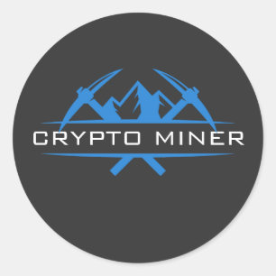 Sticker Rond Texte du nom personnalisé Crypto Miner