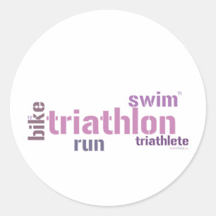 Sticker Rond Texte du triathlon