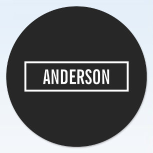 Sticker Rond Texte éditable moderne dans un cadre de style de l