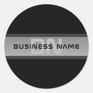 Sticker Rond Texte en calques personnalisable moderne   Noir et
