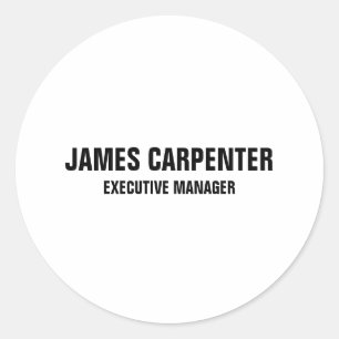 Sticker Rond Texte en gras noir blanc moderne