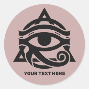 Sticker Rond Texte et couleur personnalisés OEil du Horus