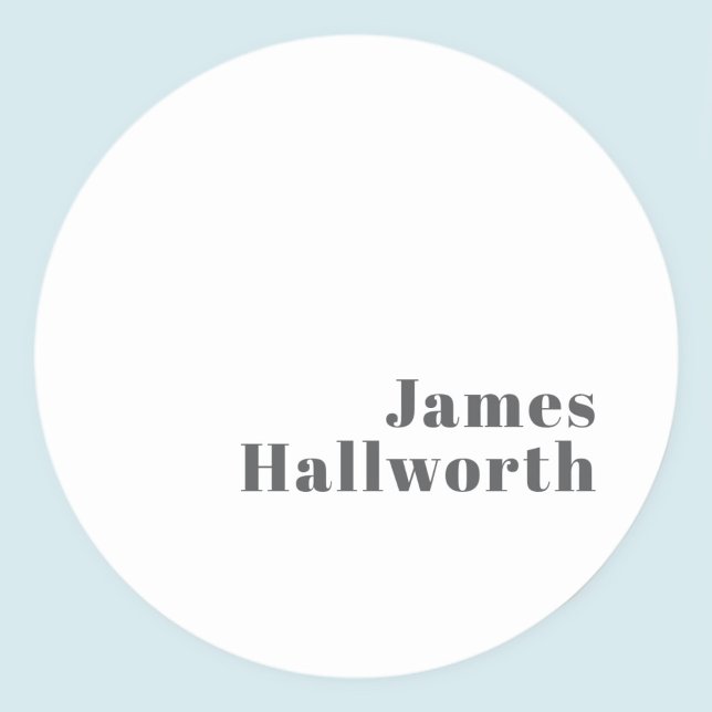 Sticker Rond Texte moderne élégant et rétro | Gris (Créateur téléchargé)