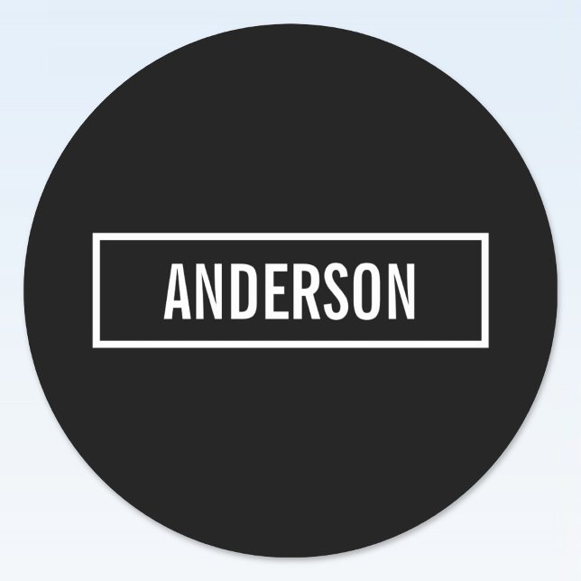 Sticker Rond Texte modifiable moderne dans le cadre style logo  (Créateur téléchargé)