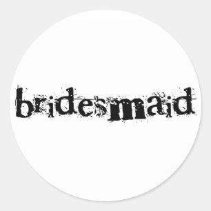 Sticker Rond Texte noir de Bridesmaid