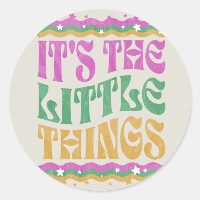 Sticker Rond Texte ondulé tendance affirmation inspirante Boho (Devant)