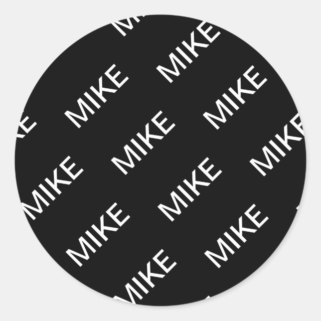 Sticker Rond Texte personnalisable | Bold Modern Black & White (Devant)