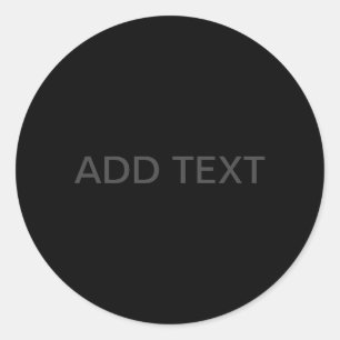 Sticker Rond Texte personnalisable Gras moderne noir et gris