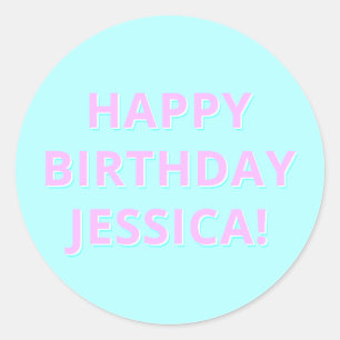 Sticker Rond Texte personnalisable Joyeux Anniversaire à tout n