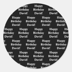 Sticker Rond Texte personnalisable Joyeux Anniversaire Noir &