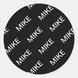 Sticker Rond Texte personnalisable Moderne gras Noir & Blanc