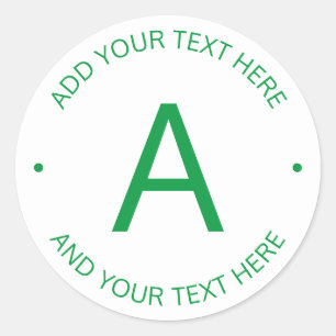 Sticker Rond Texte personnalisable simple Vert et blanc