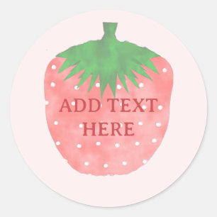 Sticker Rond Texte personnalisé de dessin de fraises