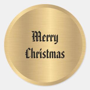 Sticker Rond Texte personnalisé de Noël dans un style ancien vi