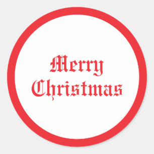 Sticker Rond Texte personnalisé Joyeux Noël Vintage Retro