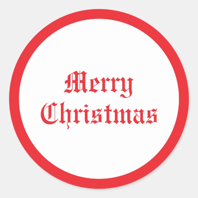 Sticker Rond Texte personnalisé Joyeux Noël Vintage Rétro (Devant)