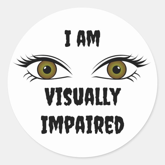 Sticker Rond Texte personnalisé Mauvais yeux (Devant)