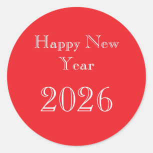 Sticker Rond Texte personnalisé moderne Bonne Année