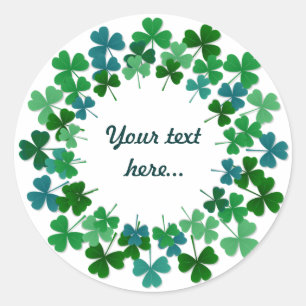 Sticker Rond Texte personnalisé shamrock