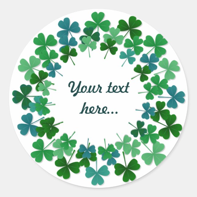 Sticker Rond Texte personnalisé shamrock (Devant)