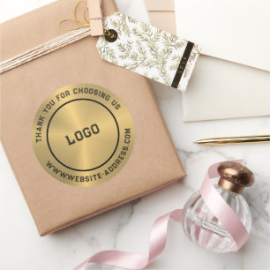 Sticker Rond Texte personnalisé texture or métallique