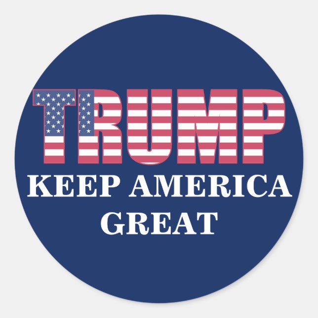 Sticker Rond Texte personnalisé Trump 2020 Garder l'Amérique gr (Devant)