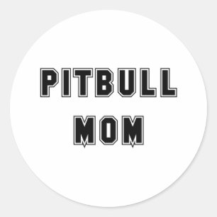 Sticker Rond Texte Pitbull Maman
