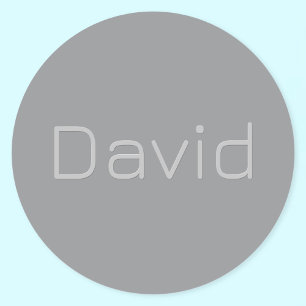 Sticker Rond Texte simple à 3 dimensions   Gray
