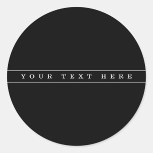 Sticker Rond Texte simple élégant et bandes fines