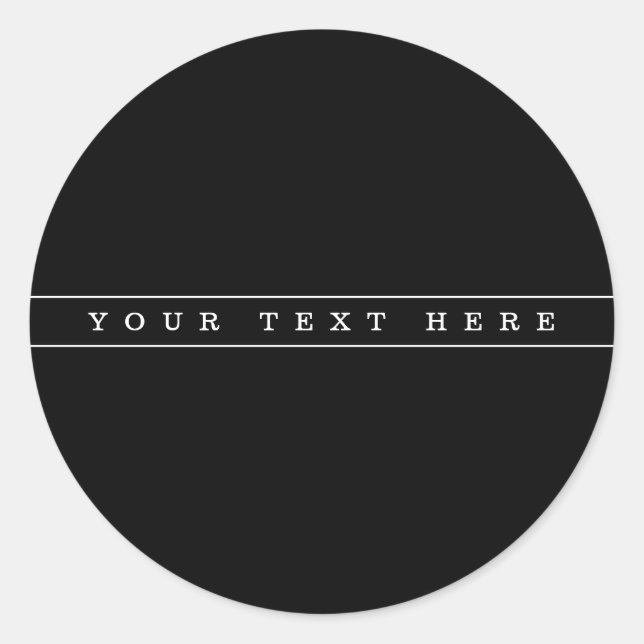 Sticker Rond Texte Simple Et Bandes Minces (Devant)