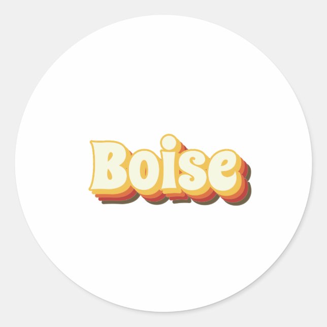Sticker Rond Texte Vintage Boise Retro (Devant)