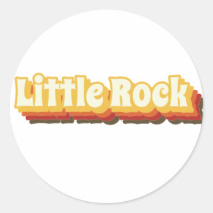 Sticker Rond Texte Vintage Little Rock