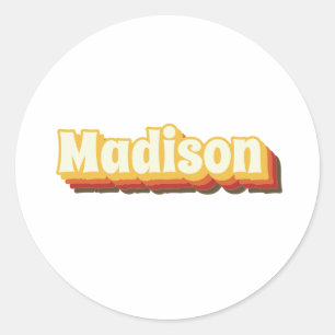 Sticker Rond Texte Vintage Madison Retro