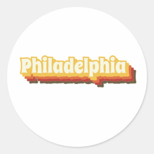 Sticker Rond Texte Vintage Philadelphie Retro