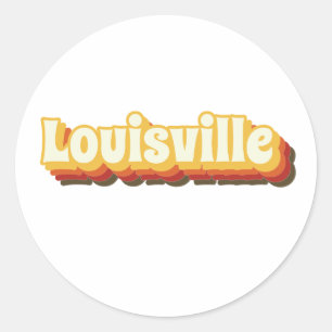 Sticker Rond Texte Vintage rétro de Louisville