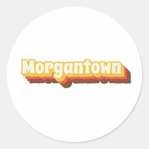 Sticker Rond Texte Vintage rétro Morgantown