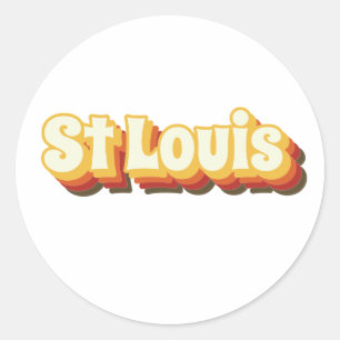 Sticker Rond Texte Vintage St Louis Retro