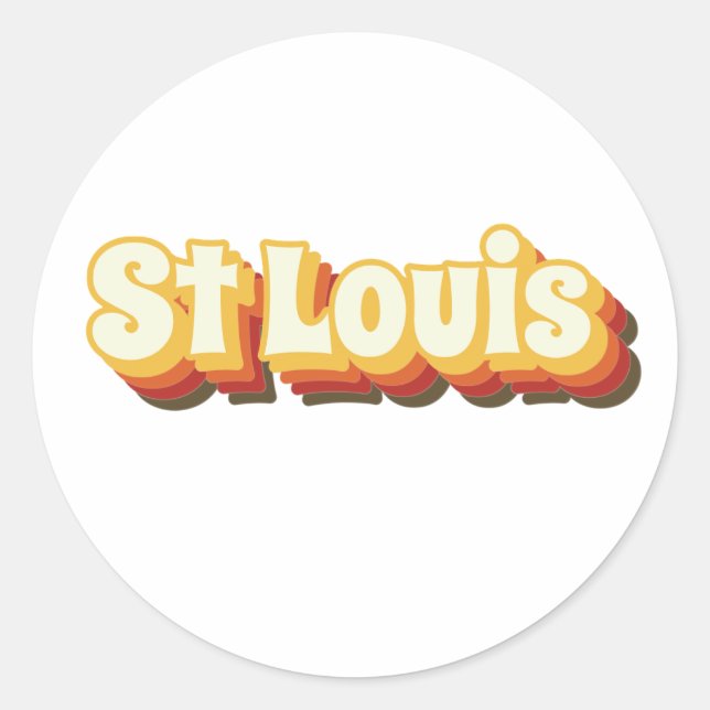 Sticker Rond Texte Vintage St Louis Retro (Devant)