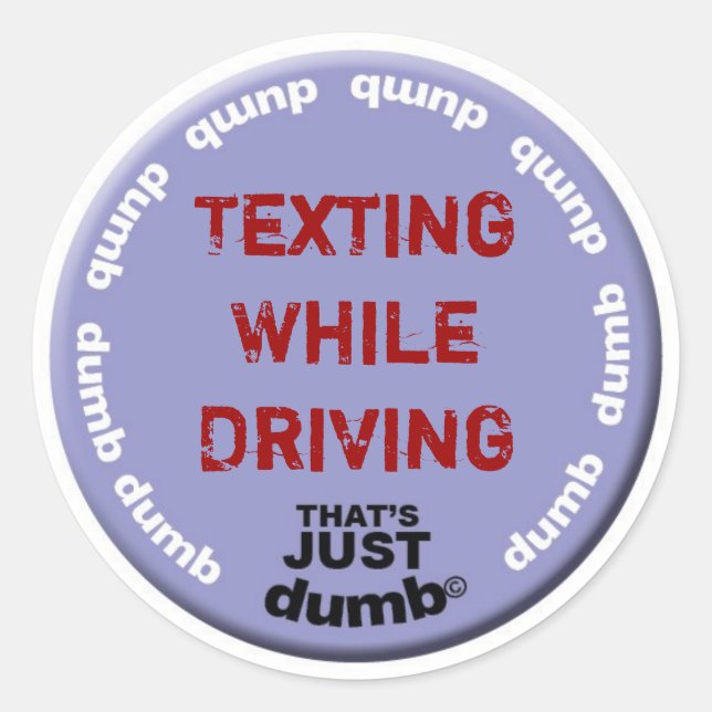 Sticker Rond Texter en conduisant (Devant)
