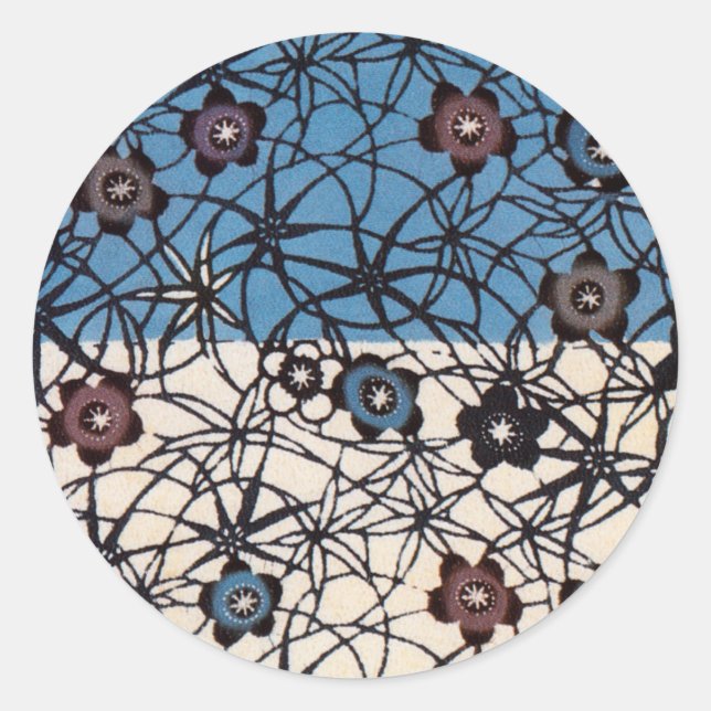 Sticker Rond Textile japonais Kimono vintage (Bingata) (Devant)