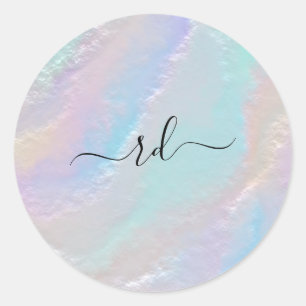 Sticker Rond Texture arc-en-ciel Abstraite