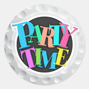 Sticker Rond Texture blanche fraîche de boule de golf, golfeur