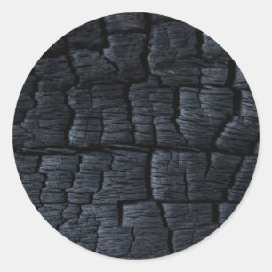 Sticker Rond Texture de bois brûlé