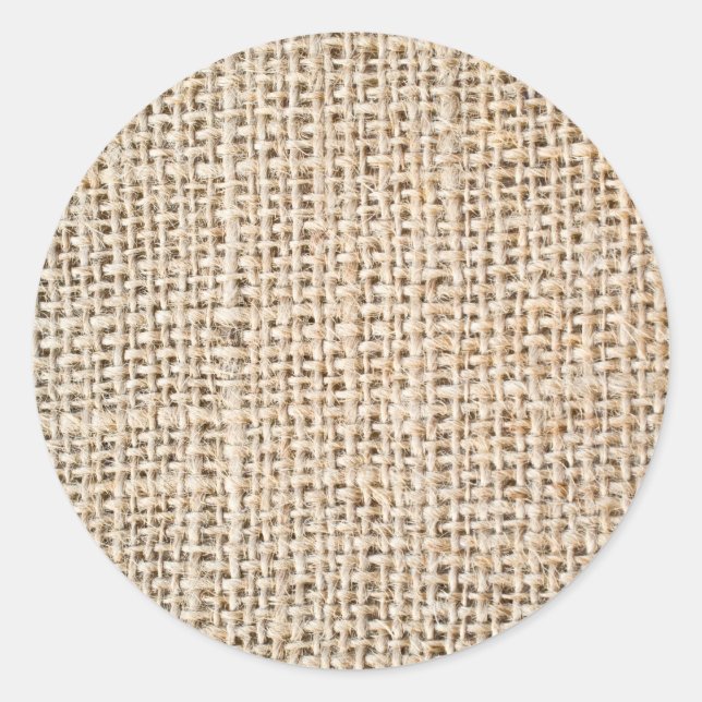 Sticker Rond Texture de Burlap (Devant)
