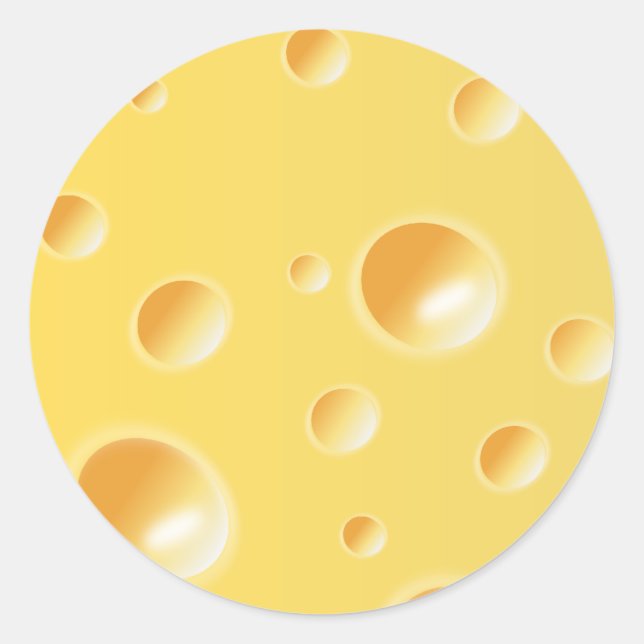 Sticker Rond Texture de fromage suisse jaune (Devant)