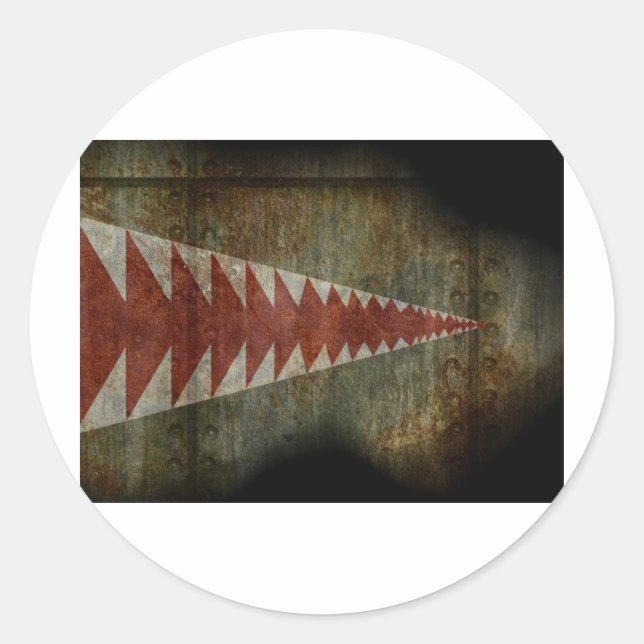 Sticker Rond texture de la bouche de requin (Devant)